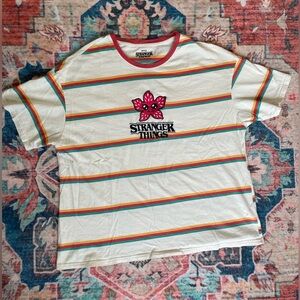 Stranger Things Kawaii Demagorgon Striped T-Shirt Sz L